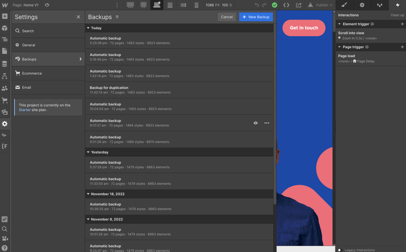 Backups - Consultflow X Webflow Template